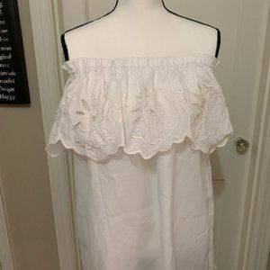 White lace off the shoulder blouse